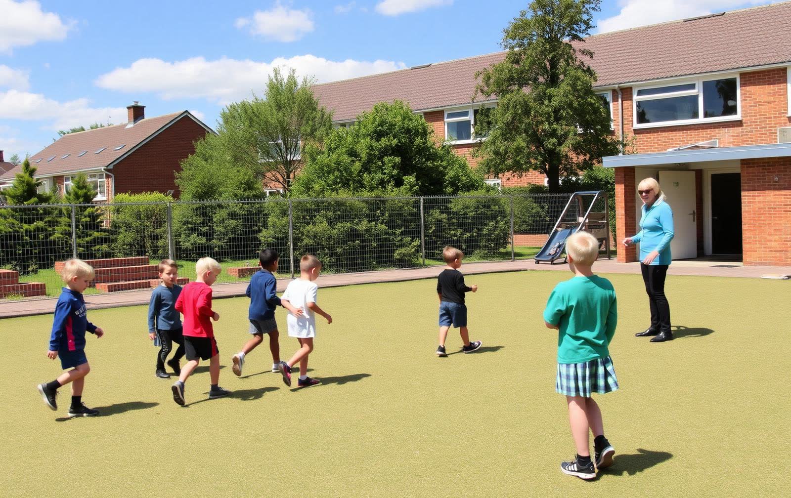 Children playing in a school playground
