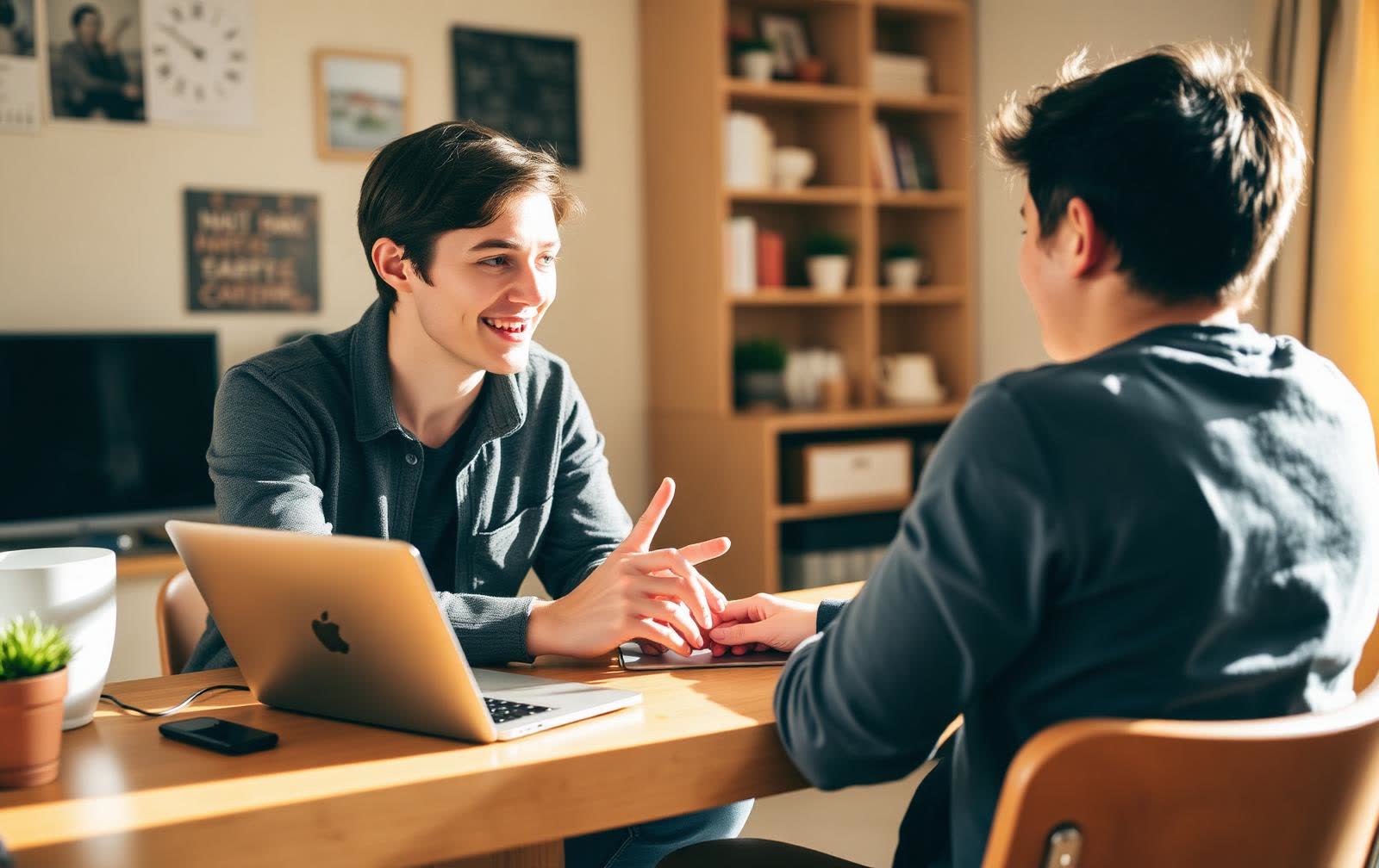 Tutor teaching a student in an online video lesson